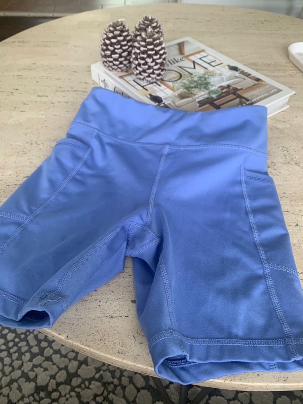 90 Degree By Reflex High-Waist Bike Shorts in Blue